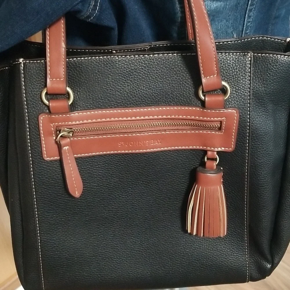 St. John's Bay Faux Leather Shoulder Bag - Picture 2 of 4